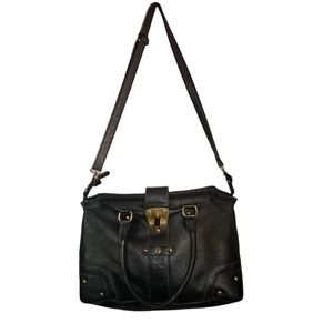 Etienne Aigner Vintage Black Leather Shoulder Adjuatable Strap Purse